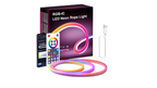 RGB-IC LED Neon Rope Light set with packaging and control device on a white background